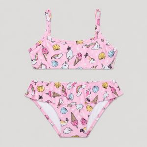 Pink kawaii print top + bottom set