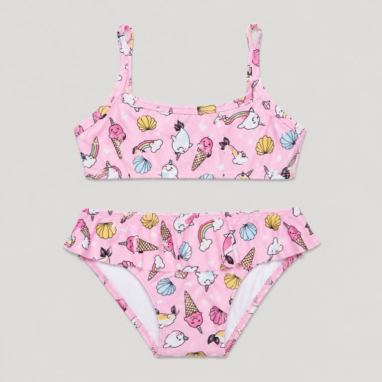 Pink kawaii print top + bottom set