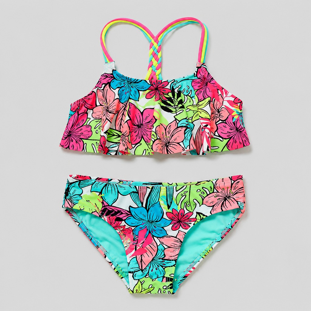 Girl’s Bikini Multicolor Tropical – OEM Children’s Swimsuit Manufacturer | Northern Garment