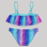 Back flat-lay multicolor zigzag chevron with turquoise lining