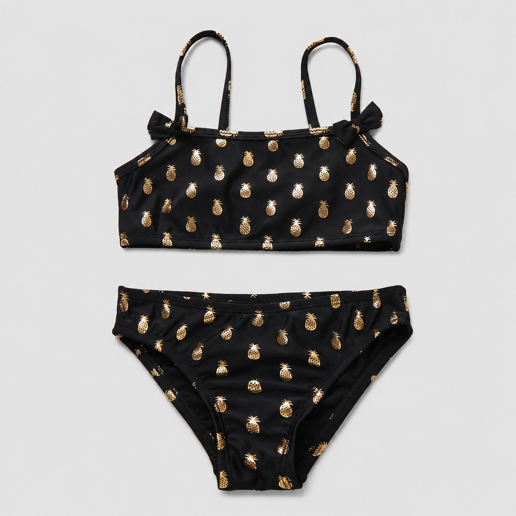 Girl’s Bikini Black Pineapples – OEM Children’s Swimwear Manufacturer | Northern Garment