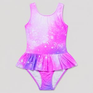 Front flat-lay pink-to-purple galaxy gradient with white speckle dots