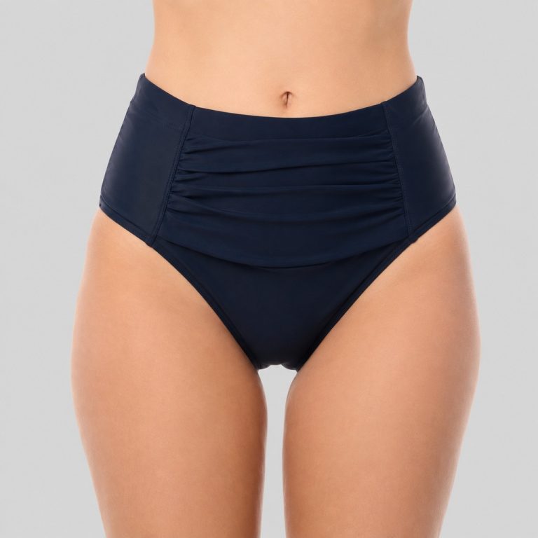Front on-model navy ruched waist