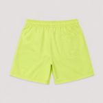 Back flat-lay neon yellow swim trunks with back patch pocket