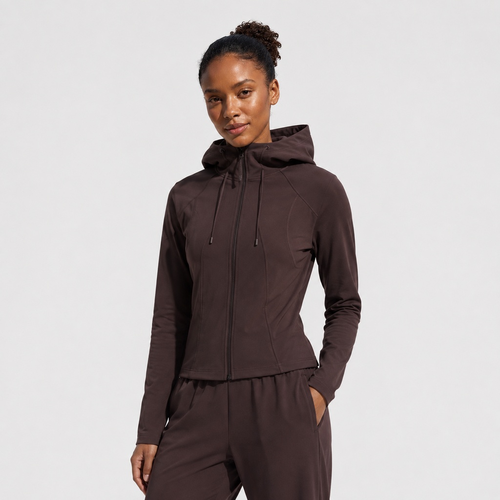 Women’s Athletic Jacket – OEM Zip-Hoodie Princess-Seam Activewear Manufacturer | Northern Garment