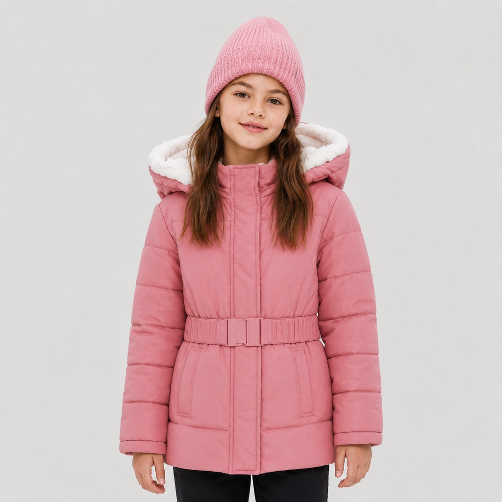 Girl’s Fleece-Lined Puffer Jacket – OEM Sherpa-Hood Kids Outerwear Manufacturer | Northern Garment