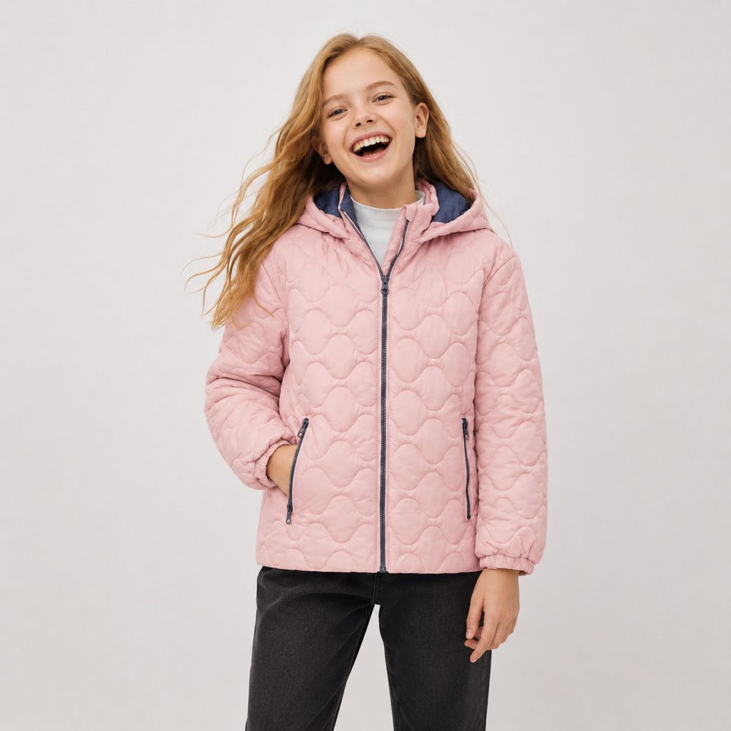 Girls Pink Quilted Jacket – OEM Girl’s Quilted Jacket Manufacturer | Northern Garment
