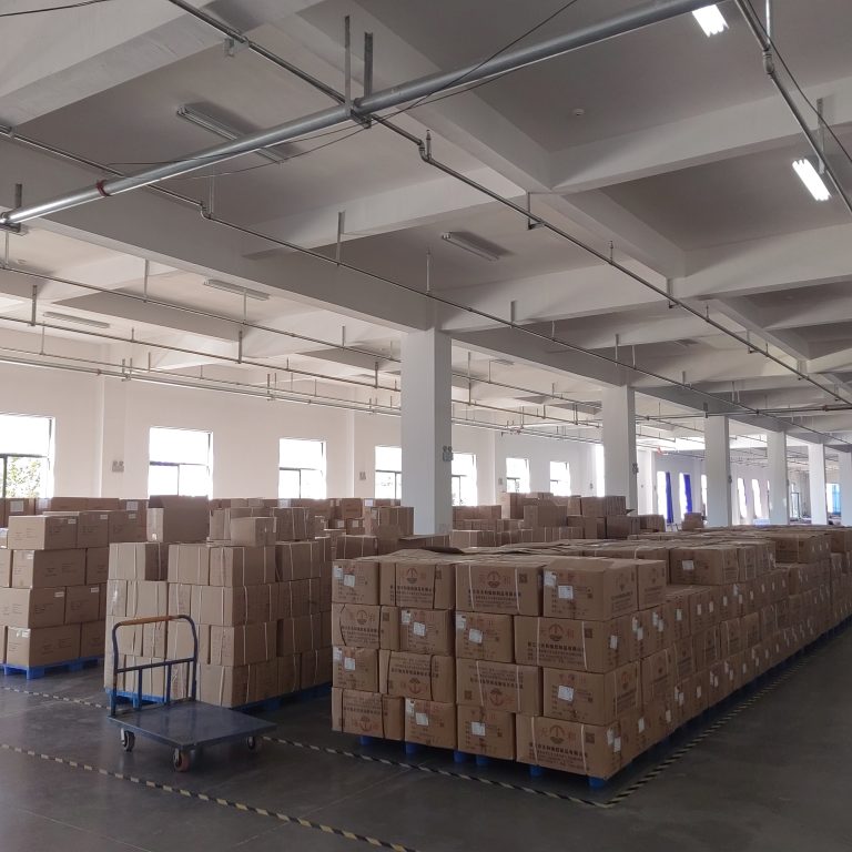 Cartons of auxiliary materials palletized and ready for outbound dispatch at Quanzhou Northern Garment