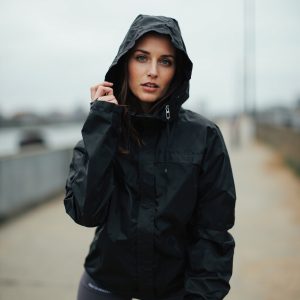 Packable Lightweight Rain Shell in Black - OEM/ODM apparel